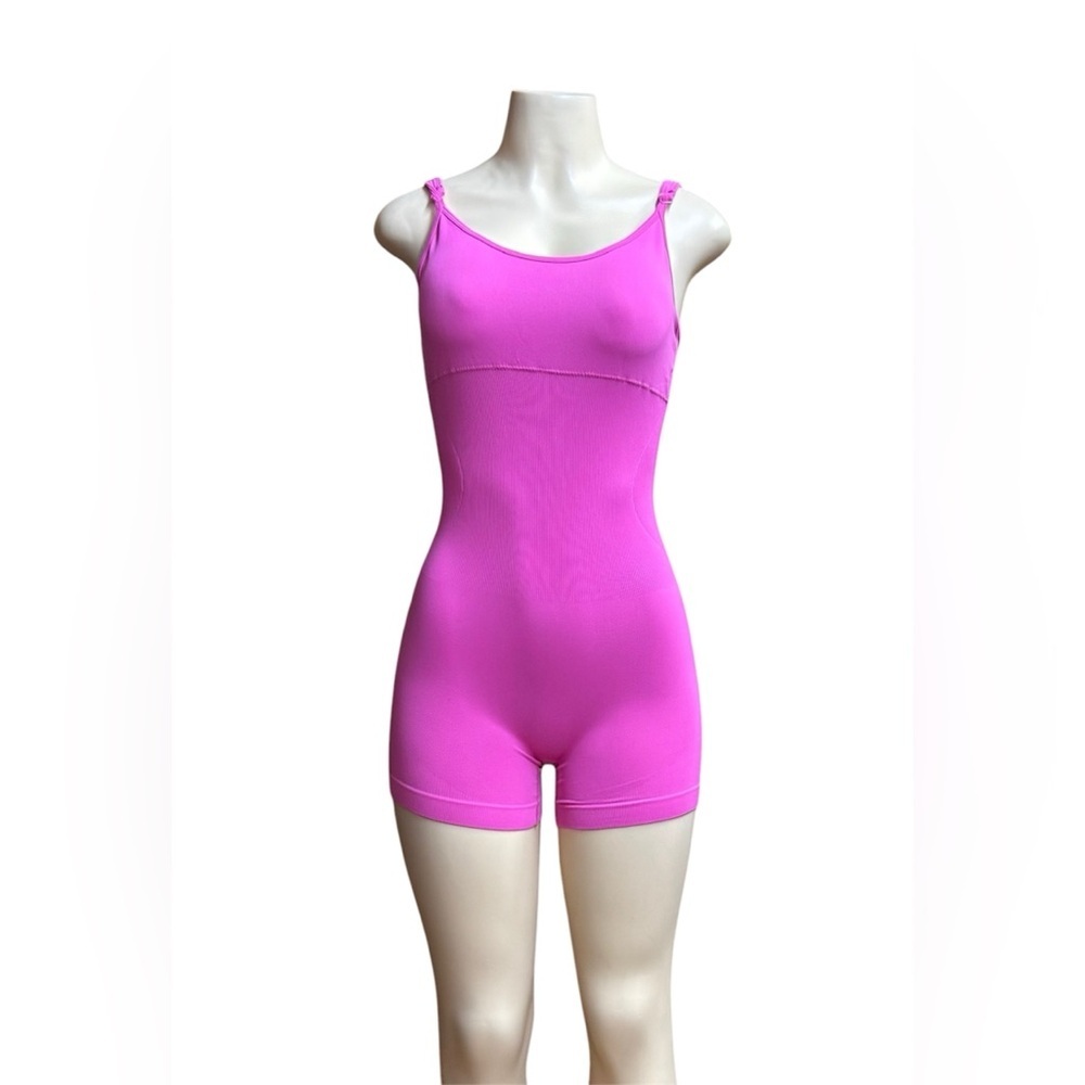 OQQ.  Hot Pink Sleeveless Jumpsuit with Scoop Neckline